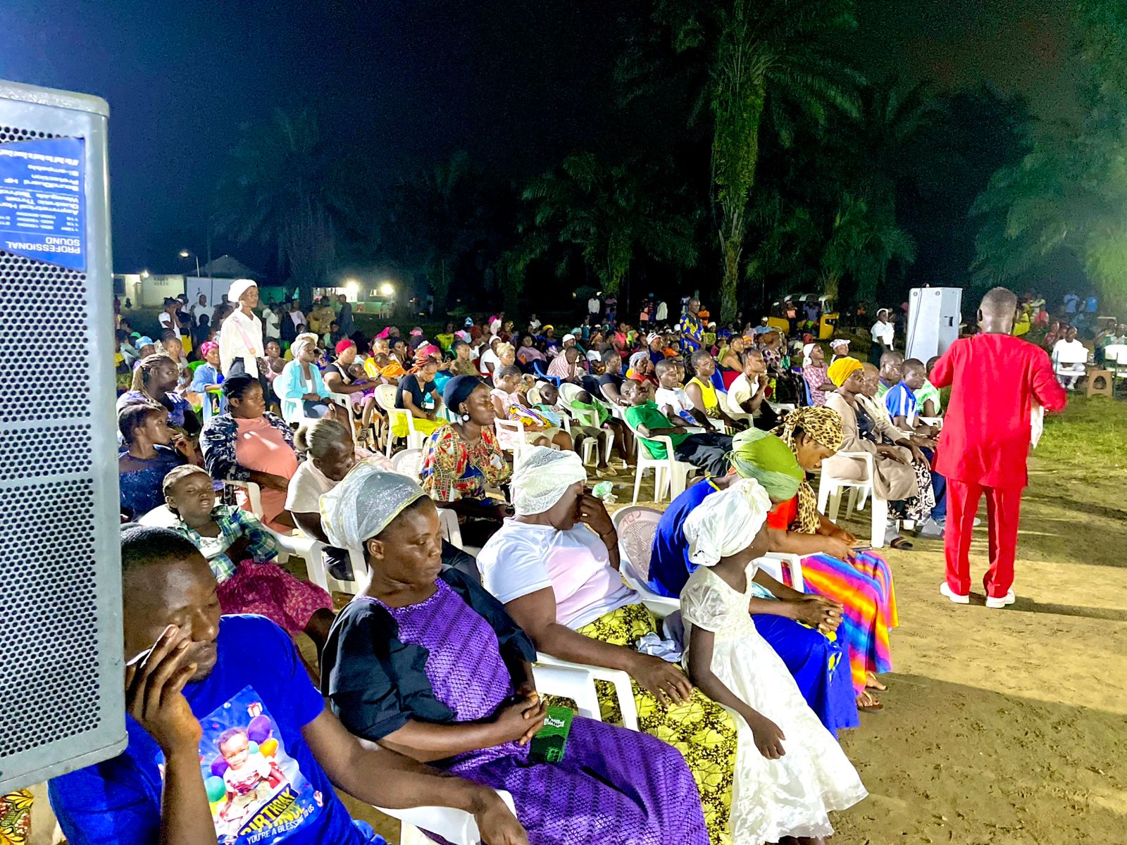 Crusade worship and ministry moment with attendees