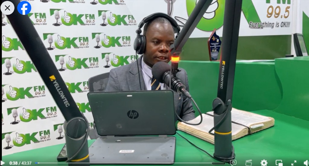 Rev. Sylvester Gleekia preaching the Gospel on OK FM 99.5
